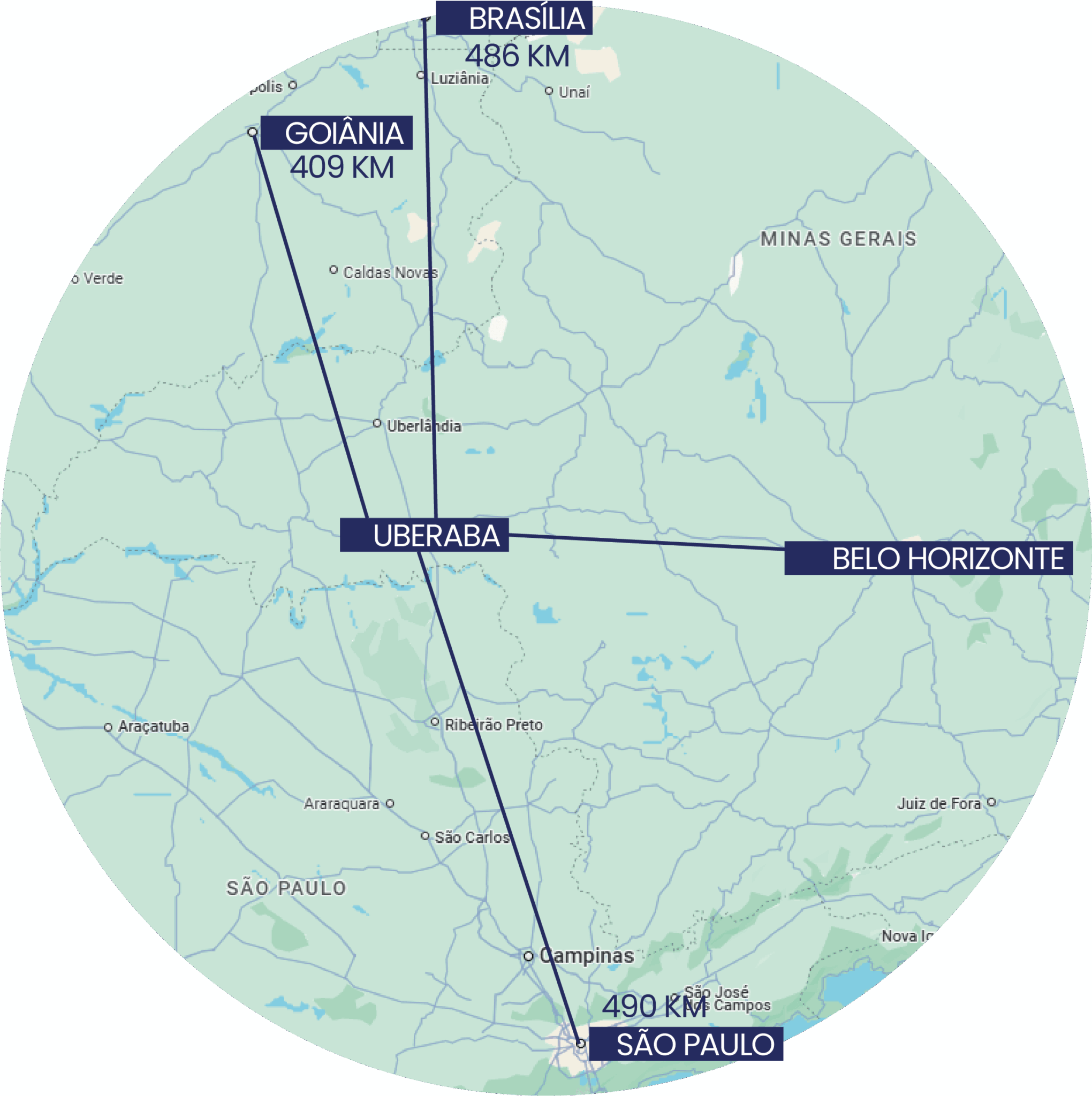 Mapa logístico de Uberaba