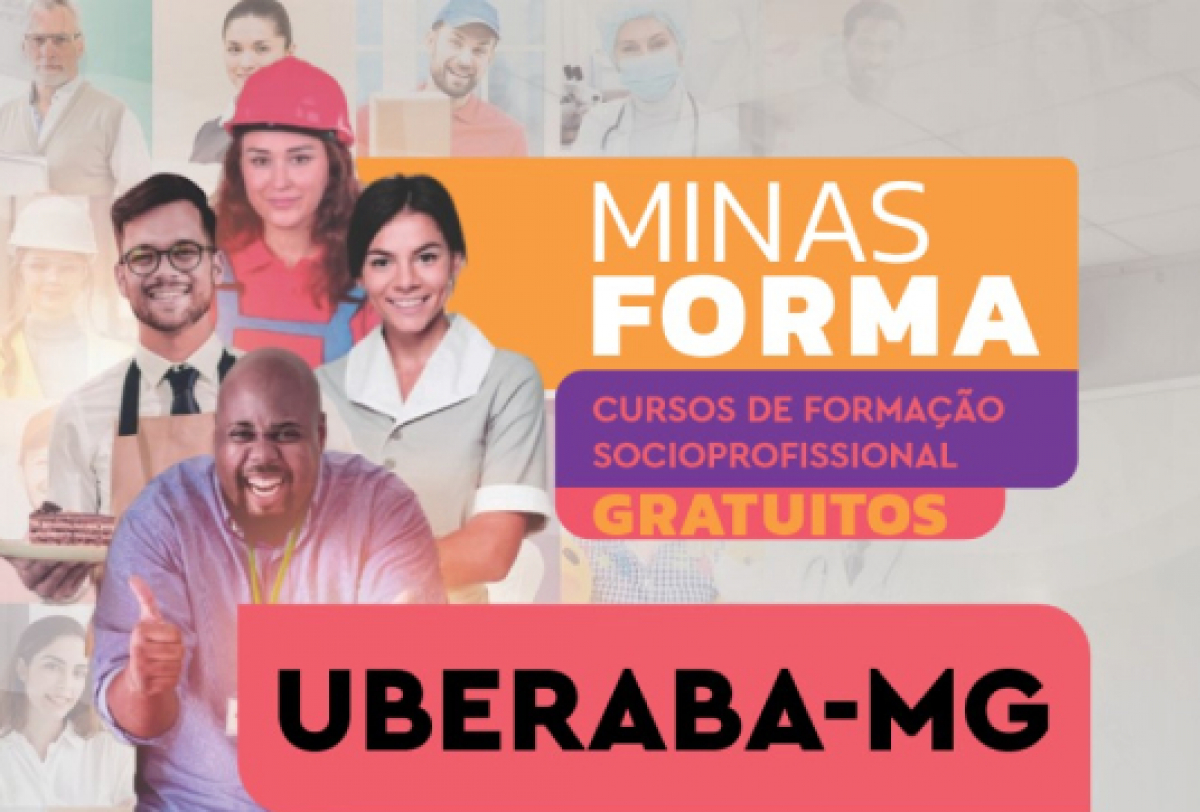 A imagem é um anúncio para o MINAS FORMA, que oferece cursos gratuitos de formação