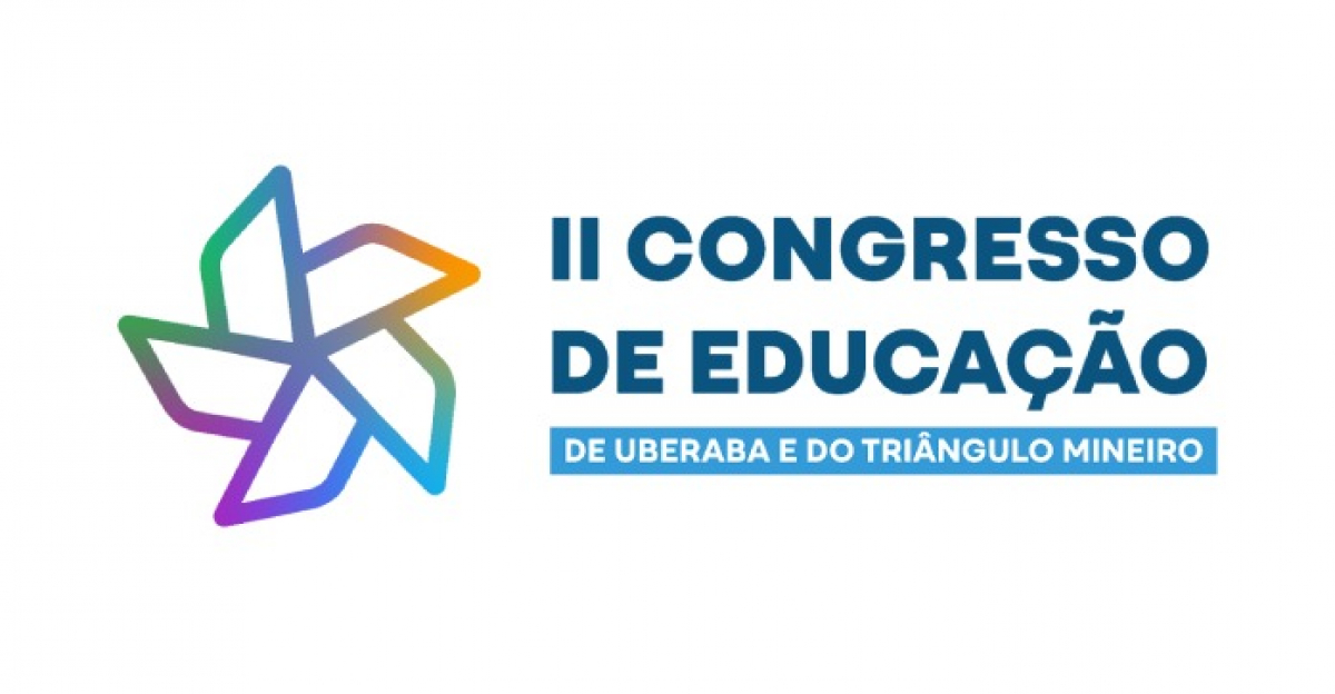 Cartaz do II Congresso de Educação de Uberaba e do Triângulo Mineiro com logotipo em forma de catavento colorido.